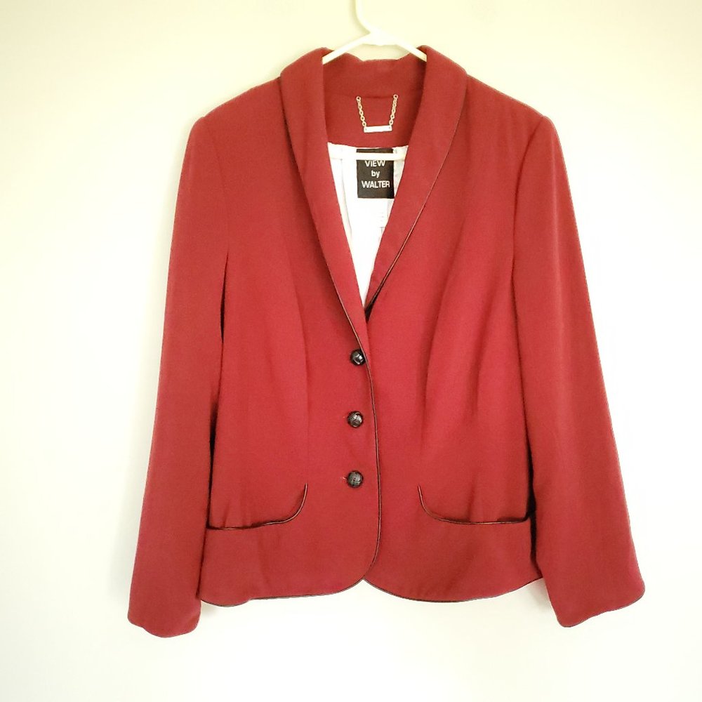 View by Walter blazer in red w/ black trim 1X Plus